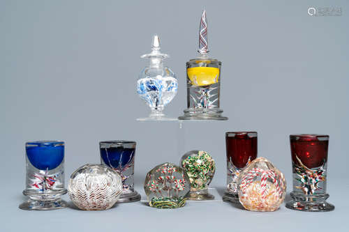 Ten glass paperweights, France, 18/20h C.