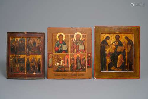 Three Russian icons, 18/19th C.