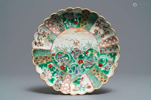 A Chinese verte-Imari 'seashells' dish, Kangxi