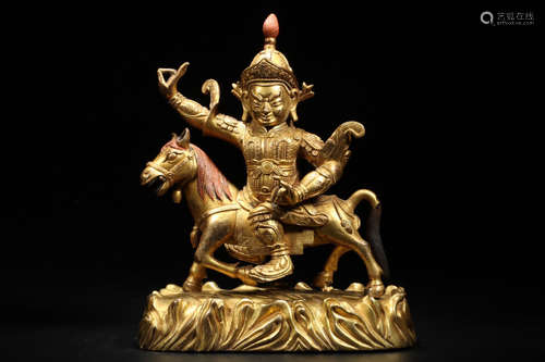 A GILT BRONZE JINJIXIANG HEAVENLY MOTHER FIURE