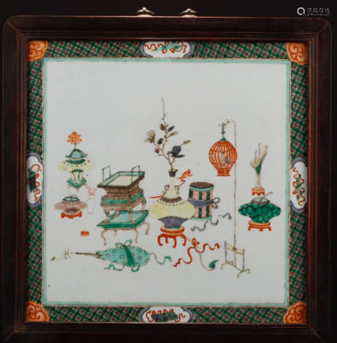 A PORCELAIN PAINTED STORY PATTERN BOARD