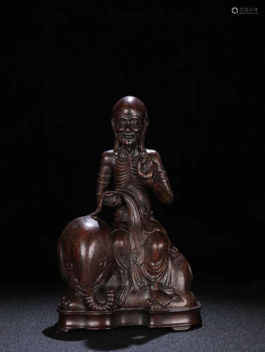 AN OLD CHENXIANG WOOD LUOHAN SHAPED ORNAMENT