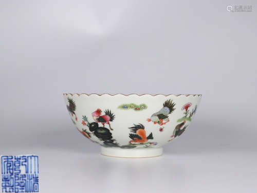 A FAMILLE ROSE PORCELAIN BOWL WITH MARKING