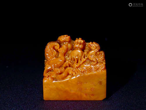 A TIANHUANG STONE SEAL OF BEAST PATTERN