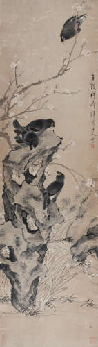 华嵒（1682～1756） 花鸟 立轴 设色纸本