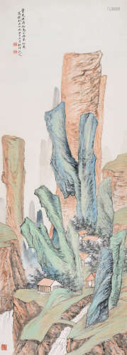 金城（1878～1926） 山居图 镜片 设色纸本