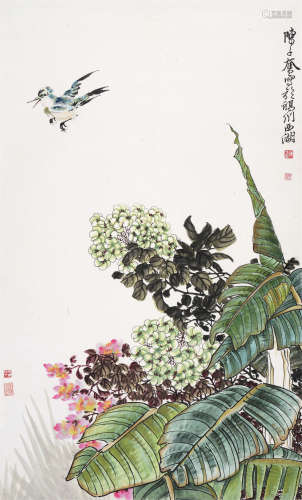 陈子奋（1898～1976） 白头秋艳 立轴 设色纸本