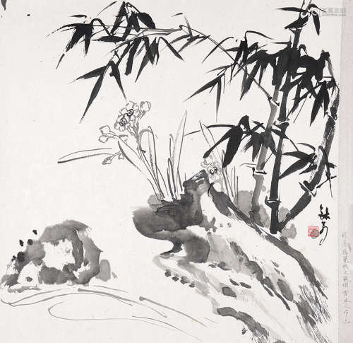 苏渊雷（1908～1995） 双清图 镜片 水墨纸本