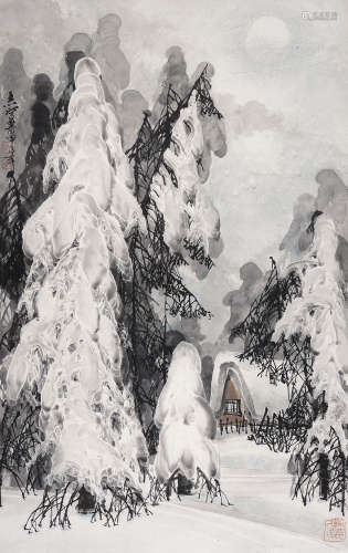 于志学（b.1935） 雪景 镜片 设色纸本