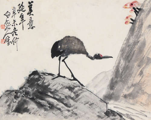 王一亭（1867～1938） 美意延年 立轴 设色纸本