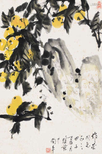 林暖苏（1908～2001） 菊石图 立轴 设色纸本
