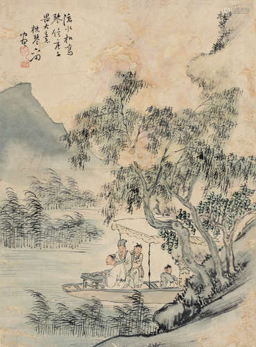 苏六朋（1798～？） 流水和鸣 立轴 设色纸本
