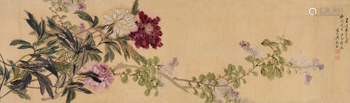吴树本（1869～1938） 花卉 镜片 设色绢本