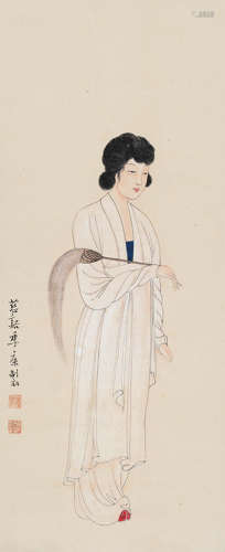 季康（1913～2016） 仕女图 立轴 设色纸本