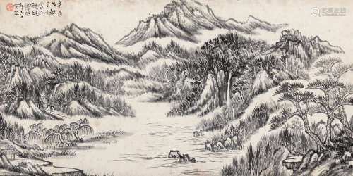 沈子丞（1904～1996） 层峦叠峰 立轴 水墨纸本