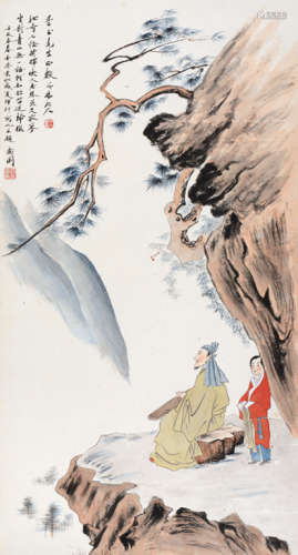 易君左（1899～1972） 松韵琴音 立轴 设色纸本