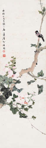 何漆园（1899～1970） 花鸟 镜片 设色纸本