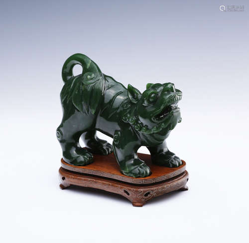 A Chinese Carved Jade Tiger Decoration