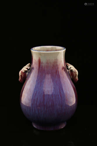 A Chinese Flambe Glazed Porcelain Vase