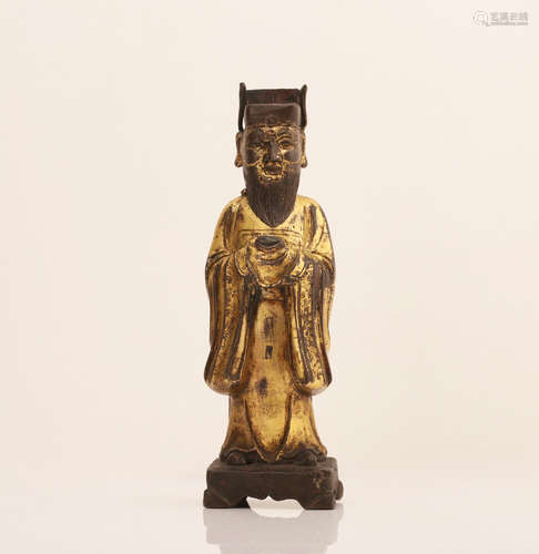 A Chinese Bronze Figure of Ming-Dynasty Office