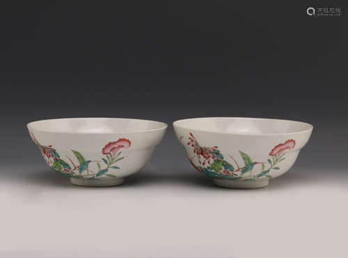 A Pair of Chinese Famille-Rose Porcelain Bowls