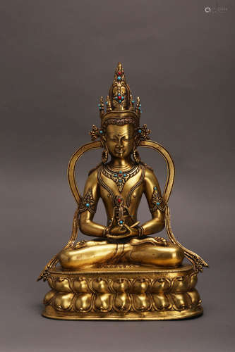 A Chinese Gilt Bronze Buddha