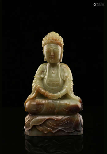 A Chinese Carved Jade Buddha