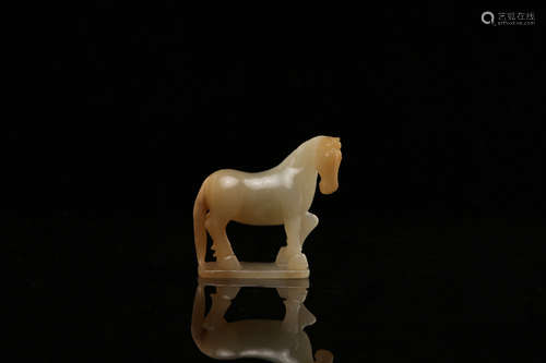 A Chinese Carved Jade Horse