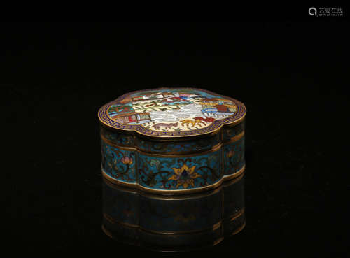 A Chinese Cloisonne Make-Up Case with Cover