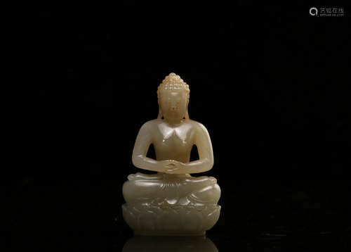 A Chinese Carved Jade Buddha