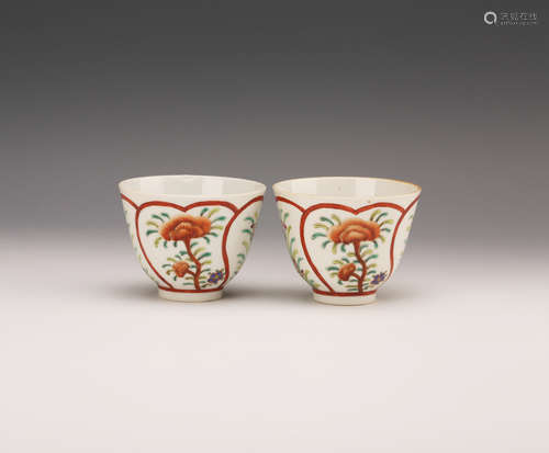 A Pair of Chinese Famille-Rose Porcelain Cups