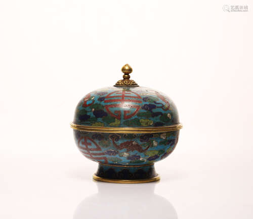 A Chinese Cloisonne Box with Cover