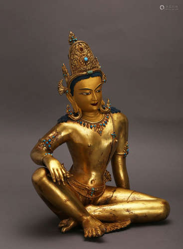 A Chinese Gilt Bronze Buddha