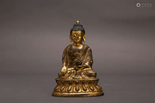 A Chinese Gilt Bronze Buddha