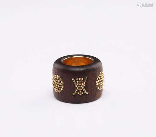 A Chinese Carved Chenxiang Ring