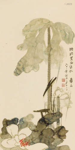 张大千（1899～1983） 1973年作 香远益清 镜心 设色纸本