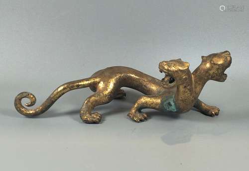 Gilt Bronze Double Headed tiger