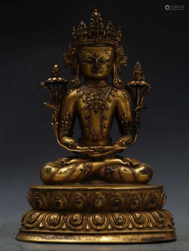 Gilt Bronze Figure of Green Tara