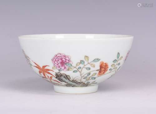 Famille Rose Porcelain Bowl with Mark