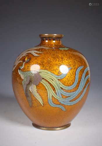 Japanese Cloisonne Globular Vase, Meiji Period