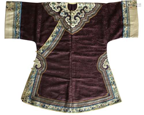 Brown Ground Silk Damask Lady's Robe