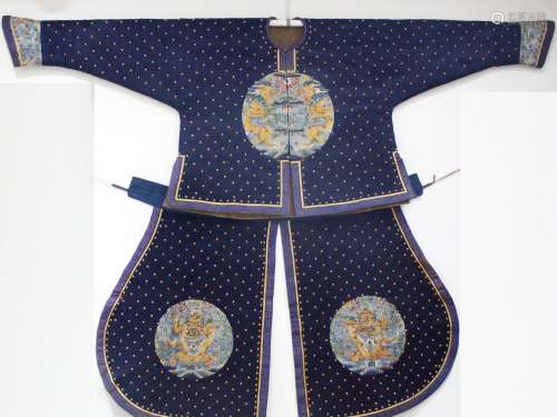 Silk Embroidered Blue Imperial Ceremonial Uniform