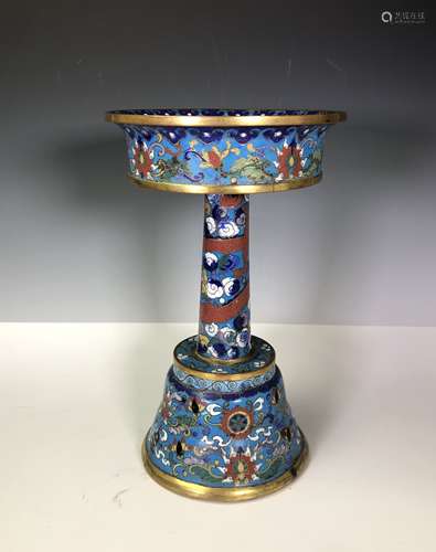 Cloisonne enamel butter lamp