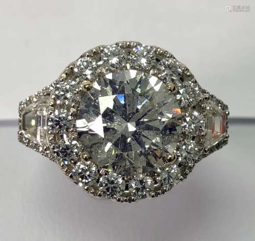 Large 5.38 Carat Diamond Ring With GIA