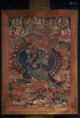 19th C Tibetan Tangka Of Yamantaka