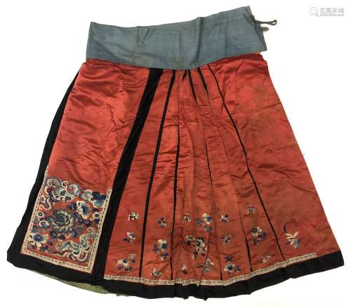 Silk Embroidered Textile With Floral Pattern