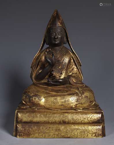 A Gilt Bronze Figure of Guru