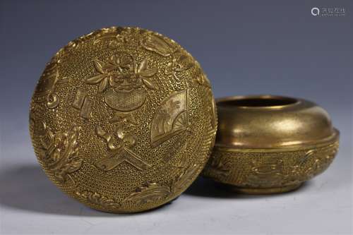 Gilt Bronze Covered Case with Mark