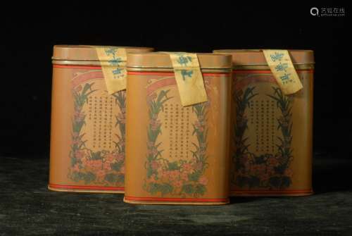 Three Boxes Of Old Puer Tea, 20th C.