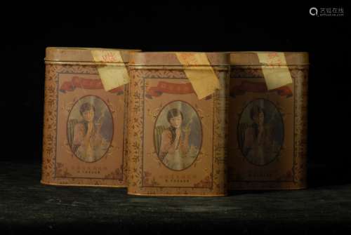Three Boxes Of Old Puer Tea, 20th C.